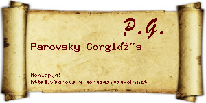 Parovsky Gorgiás névjegykártya
